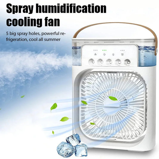 Portable Humidifier Fan Air Conditioner USB 5 Hole Mist Sprayer Cooling Desktop Electric Fan Small Air Cooler For Home Office